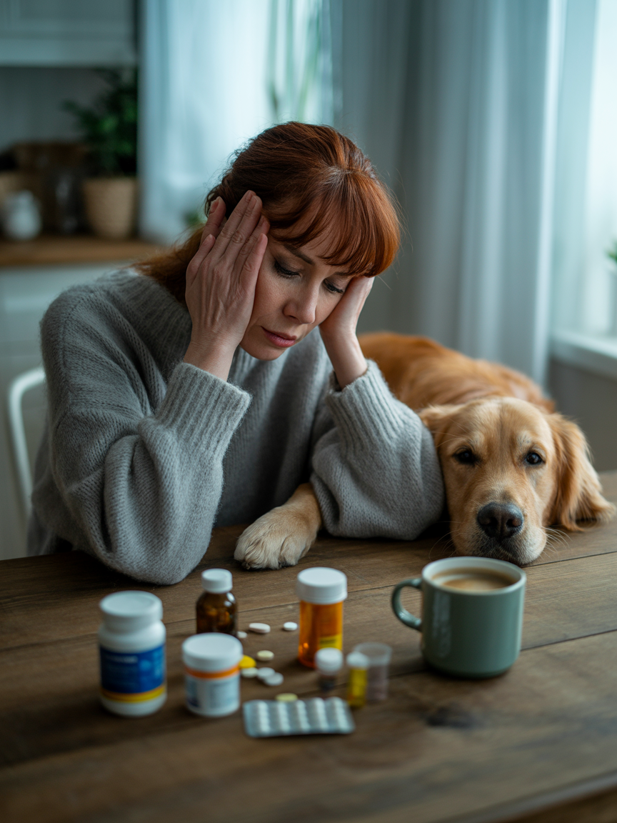 woman-dog-stress-supps